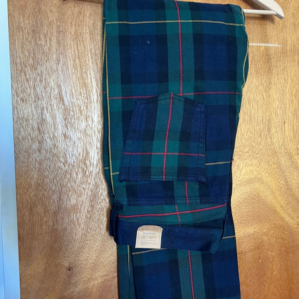J. Crew NWT Plaid Green and Blue Pants